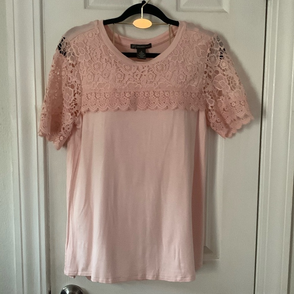NWT ADRIANNA PAPELL Pink Blouse Size M #339